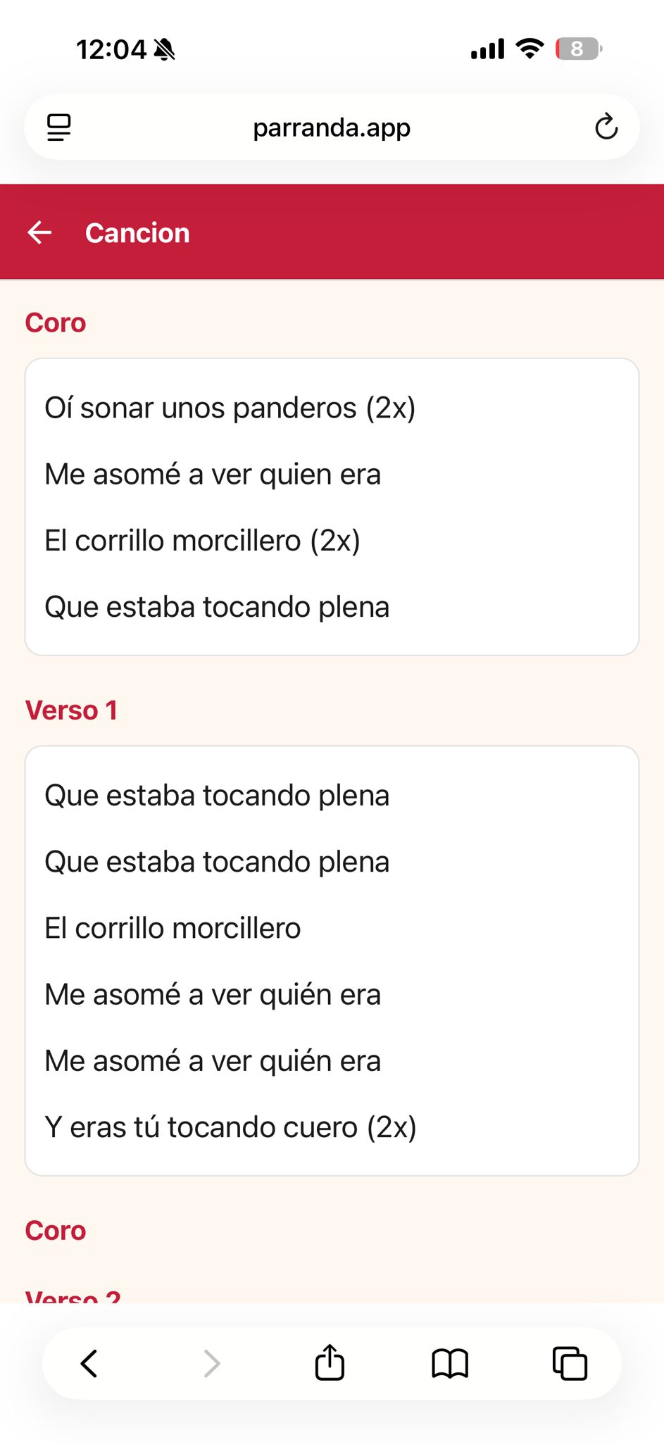 Detalle de Canción